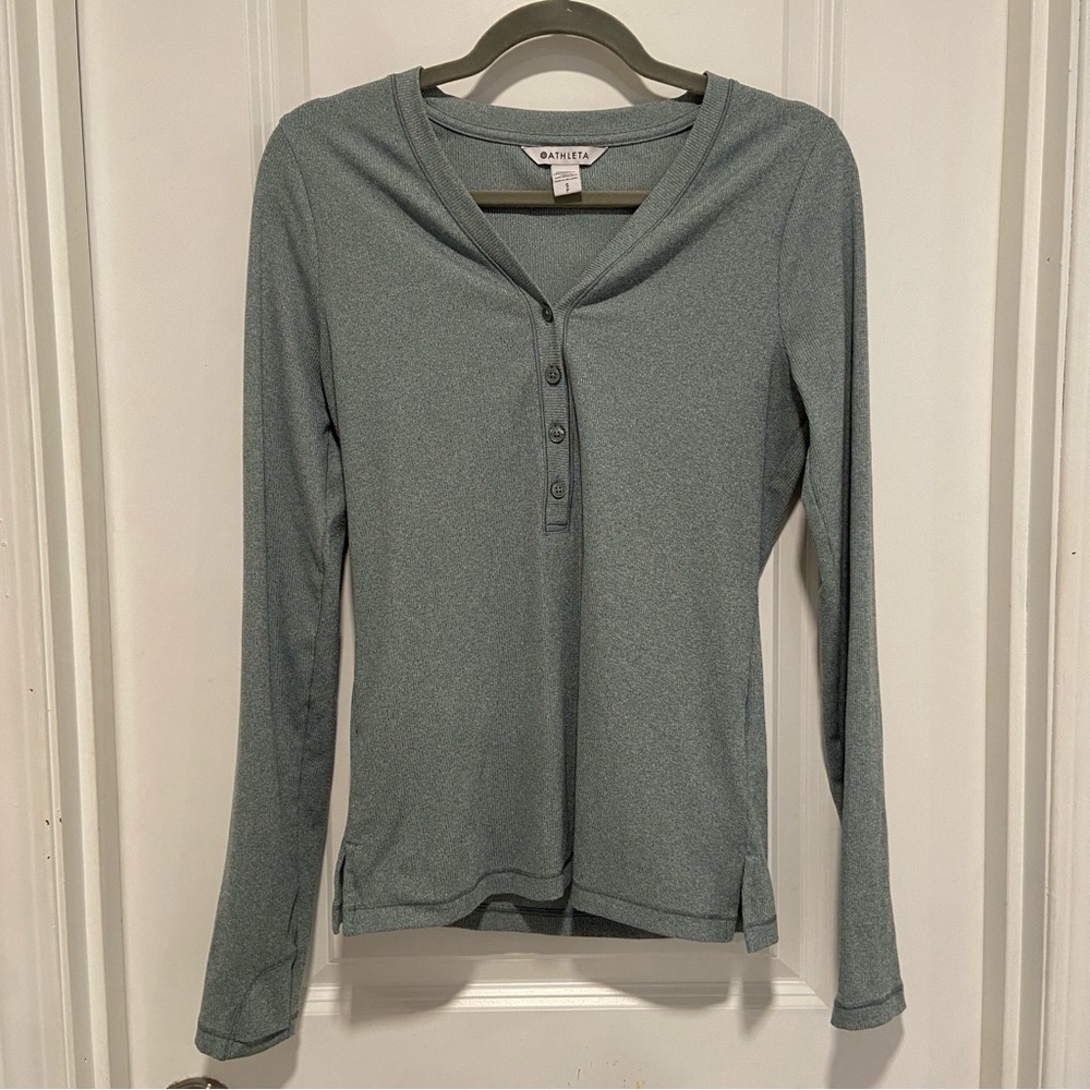 Athleta Dusty Sage Long Sleeve Henley